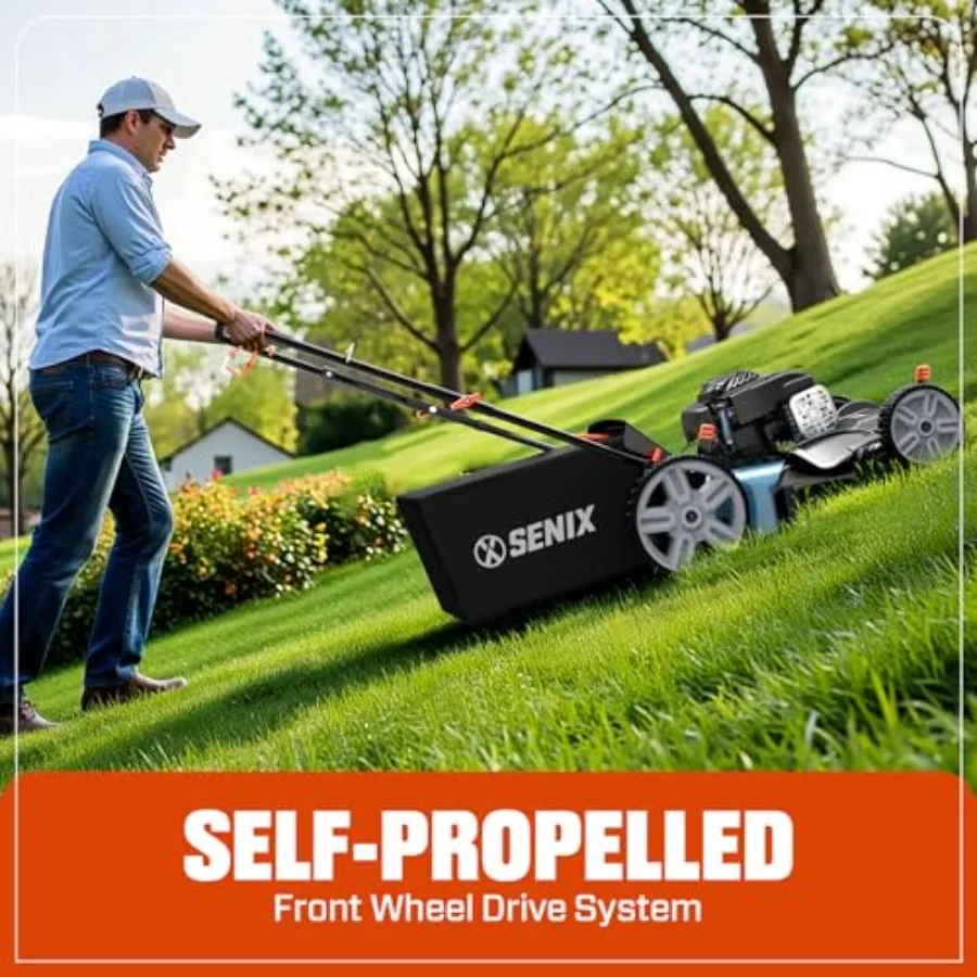 LSSG-M10 21-inch 170cc Gas Lawn Mower Self Propelled, 26.5 cc String Trimmer and 4-Cycle Leaf Blower Kit