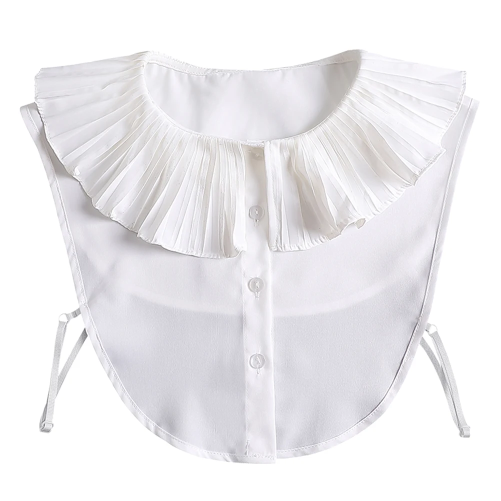 

1pc Fake Collar Women Accessories Fashion Lace Chiffon Collars Scarves Soft Material Arc Design Elegant Practical Clothing