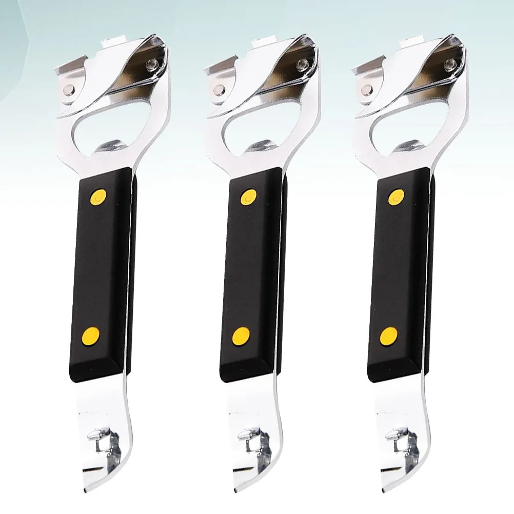 

3Pcs Stainless Steel Hand Grip Bottle Opener Easy Use Beer Can Jar Opener Portable for Camping Hiking Outdoor Kitchen Tool