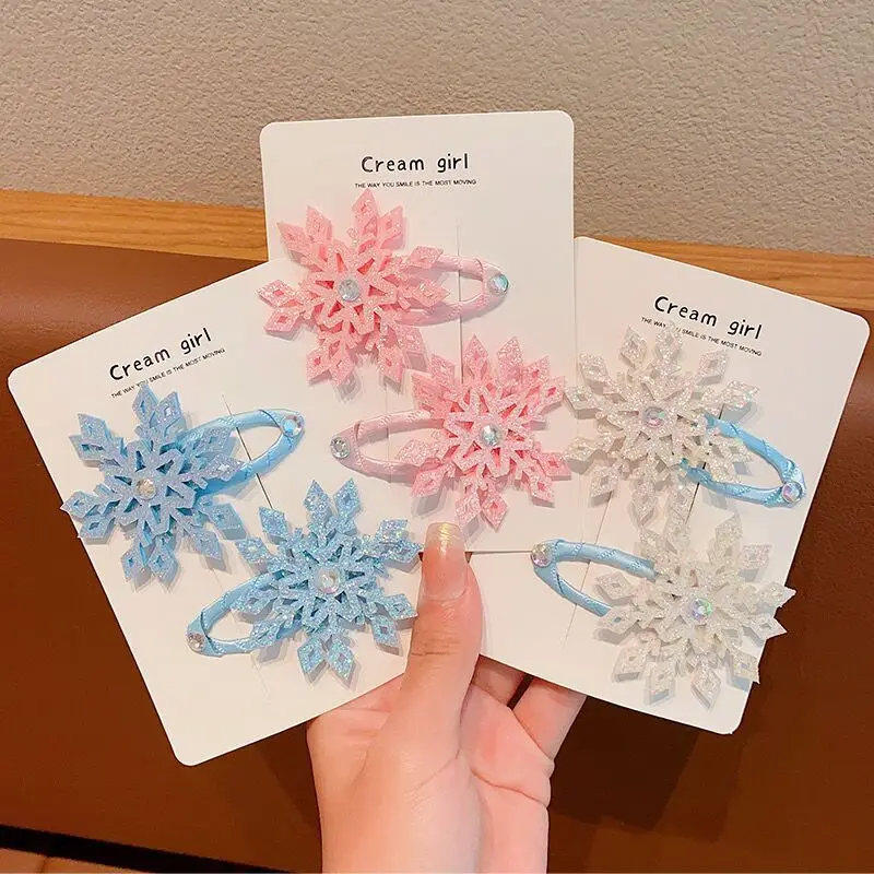 العلامة التجارية Naw مقاطع شعر أميرات ندفة الثلج جميل الفتيات دبابيس الشعر الأطفال أغطية الرأس Hairgrip مقاطع الشعر المشابك إكسسوارات الشعر #4