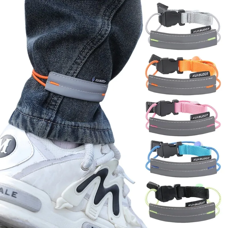 Bande réfléchissante pour pantalon de cyclisme, haute visibilité, réglable pour la marche nocturne, le cyclisme et la course à pied, 1 pièce