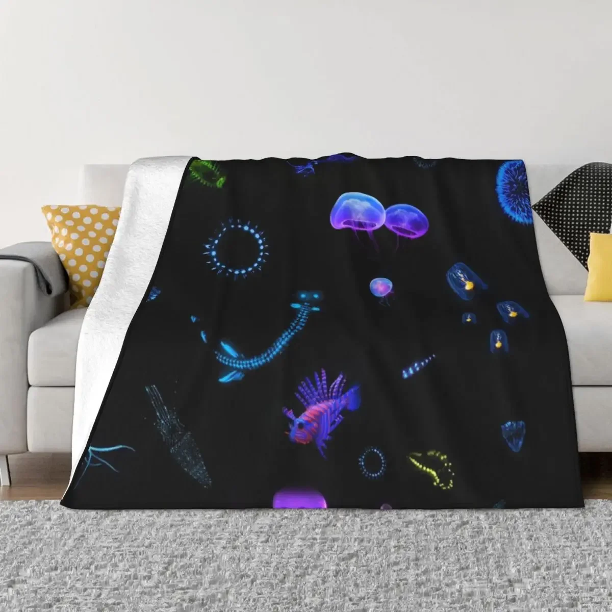 Deep sea creature Throw Blanket Comforter Flannels fluffy Designers Blankets