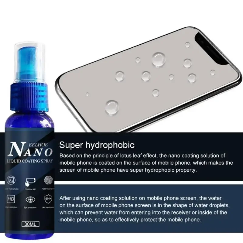 30ml Nano Liquid Screen Protector Film Spray Scratch Car Phone Tablet Mirror Agent Repair Screen Oleophobic Screen Spray