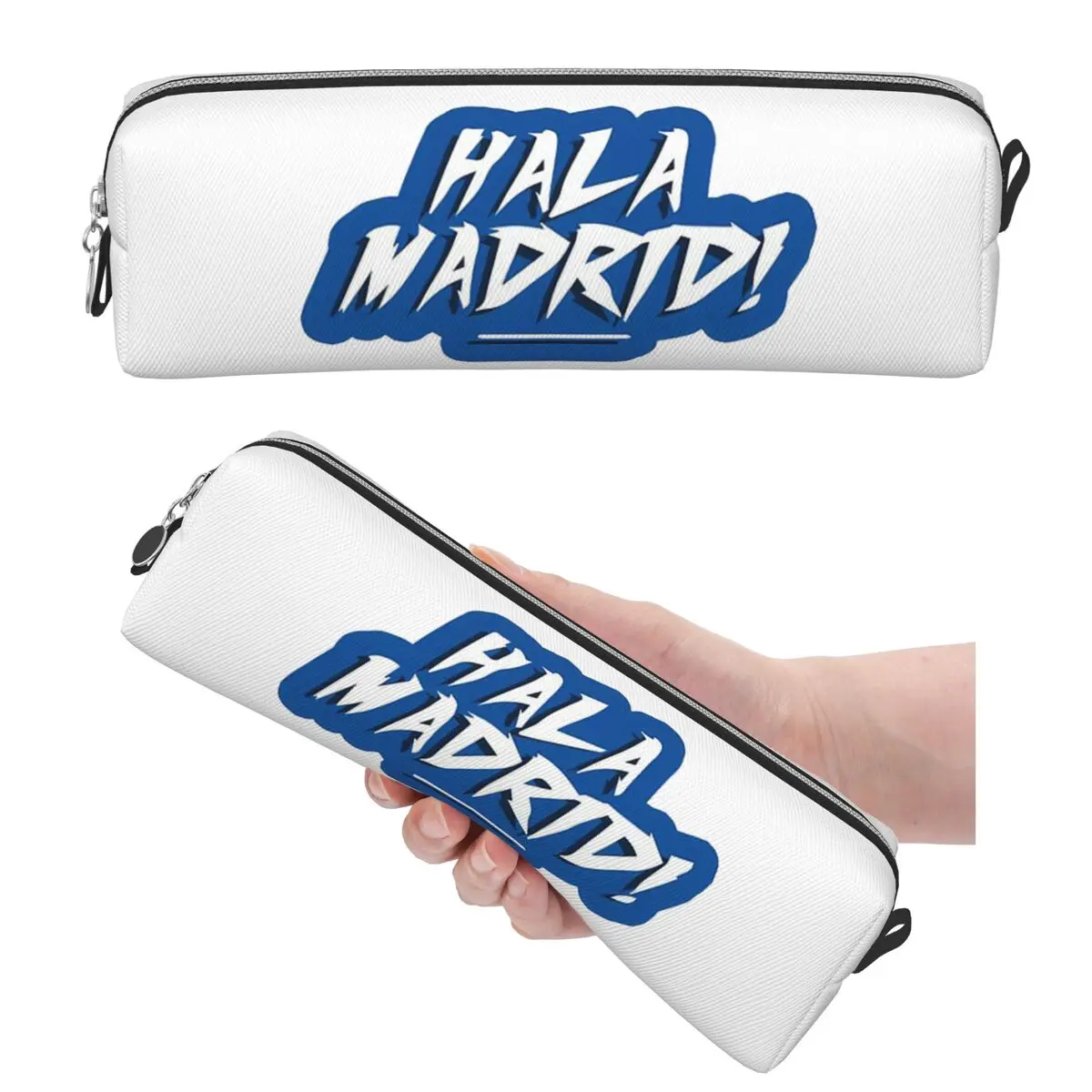 Hala Madrid Letters Federmäppchen für Schüler, Schule, Stiftbox, Bleistiftbeutel, großes Fassungsvermögen, Federmäppchen, Aufbewahrung von Schreibwaren
