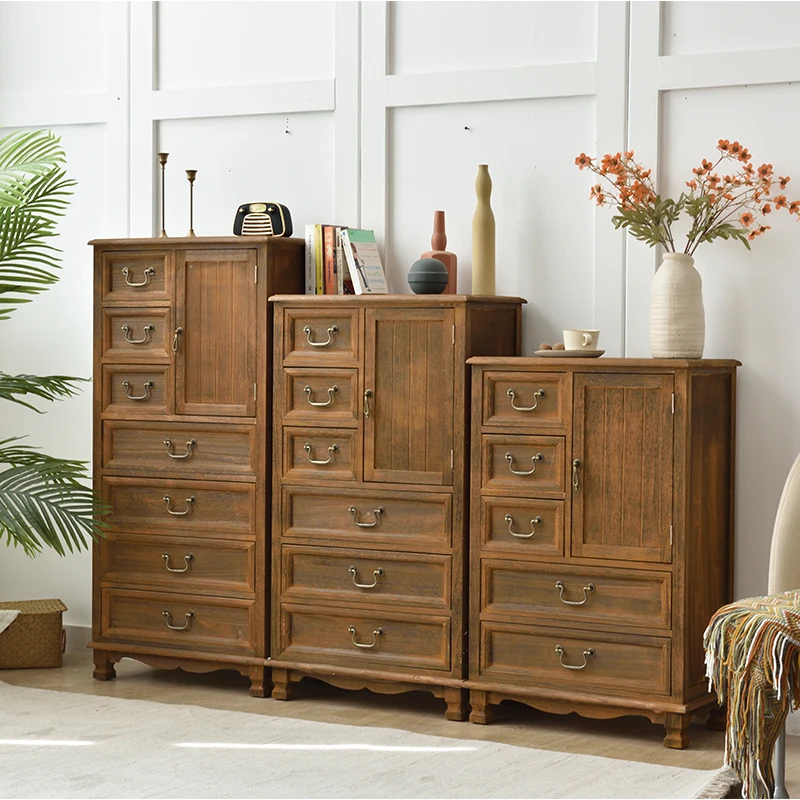 

Living room multi-layer storage cabinet, bedroom chest of drawers against the wall, retro cabinet