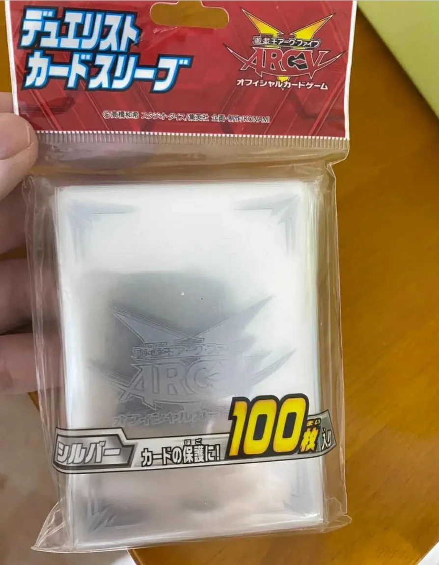 100Pcs Yugioh KONAMI Duel Monsters ARCV Sliver White Edition Official Collection Sealed Duelist Card Protector Sleeves