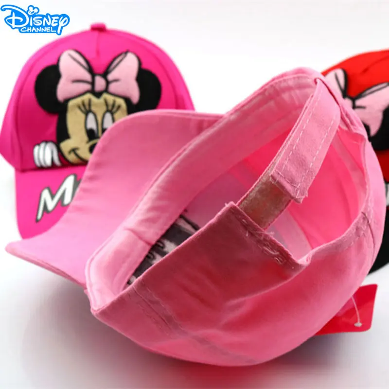 Disney-Casquette de Baseball Anime Minnie Mouse pour enfants, chapeau de soleil d\'été réglable pour enfants, chapeau Hip Hop mignon, cadeau pour