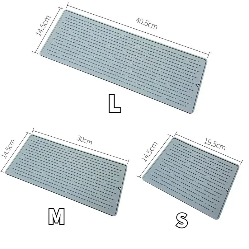 Description Picture 2 of item1 Pc Silicone Drain Mat Board Bowl Dish Drying Mats Sink Drainer Large Heat Resistant Table Trivet Kitchen Counter Accessories