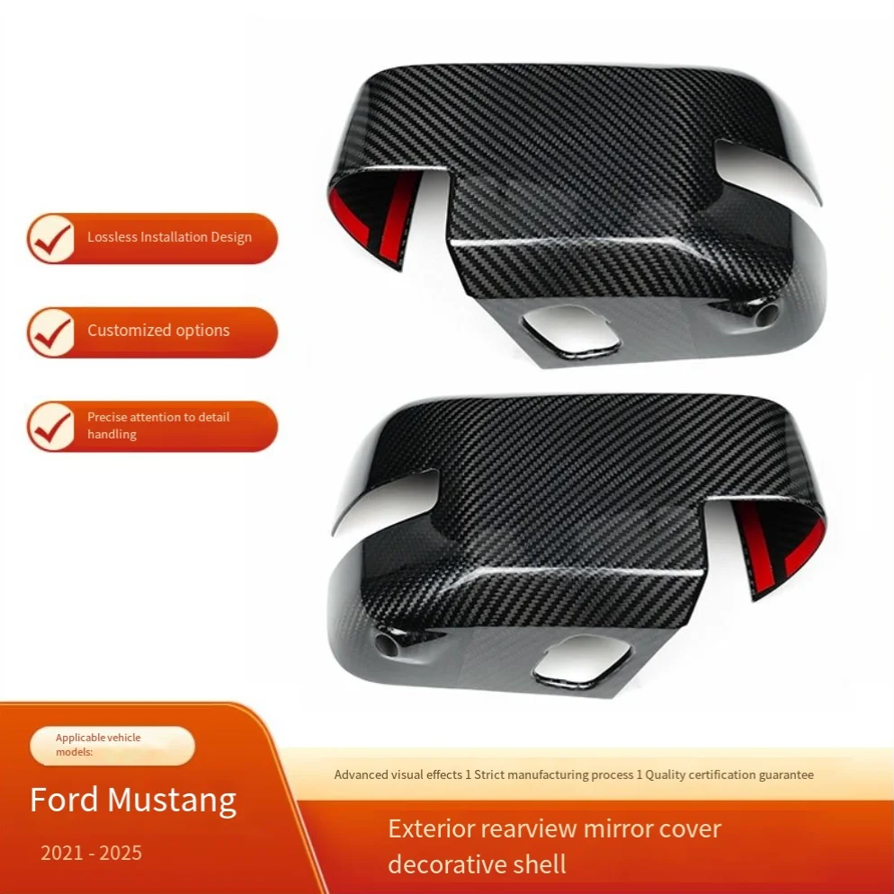 Real Dry Carbon Fiber Mirror Cover Cap For Ford Bronco 2021-2025 Exterior Rearview Trim Accessories