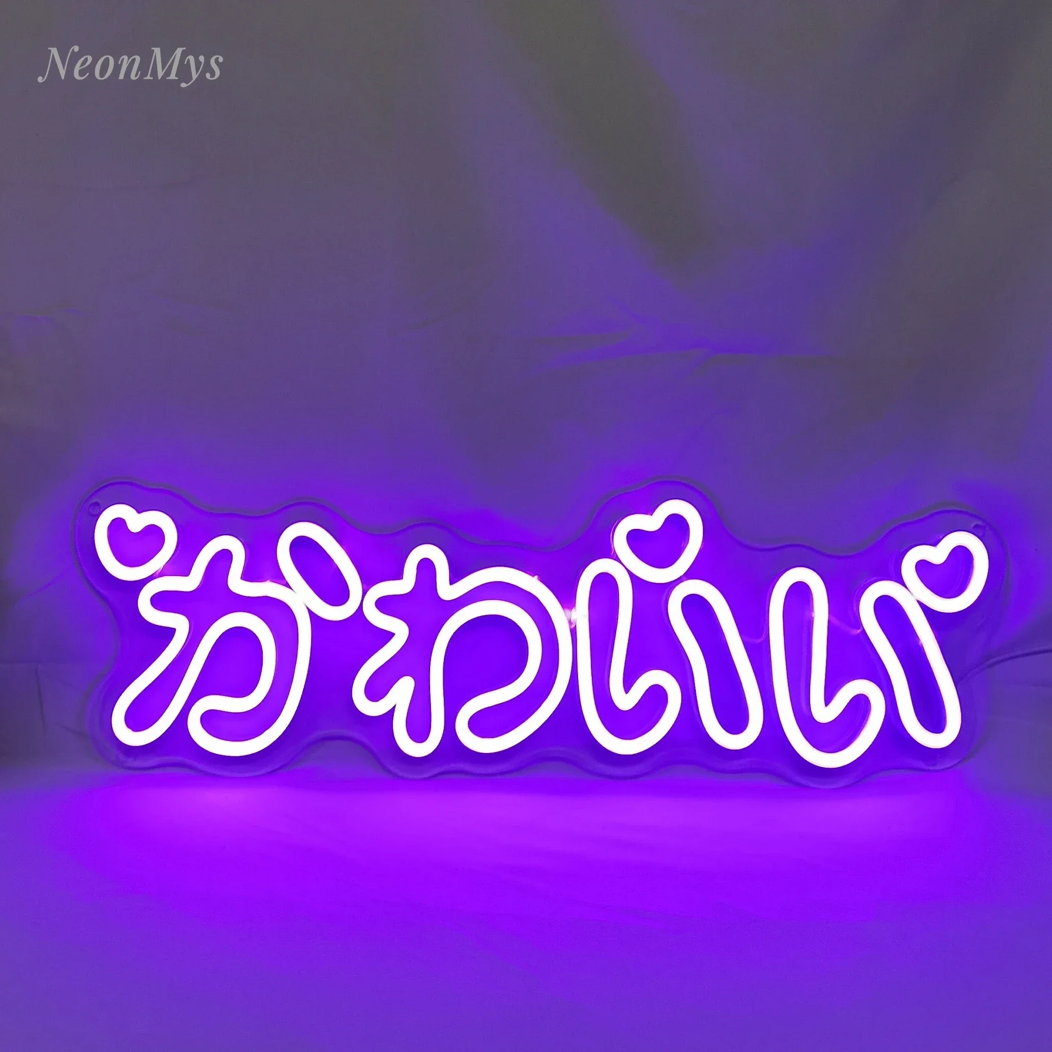 Kawaii Neon Teken Japans Woord Led Home Verjaardagsfeest Verlichting Kamer Muur Decor Meisjes Cadeau 40*15Cm Ondersteuning Custom 11 Kleuren