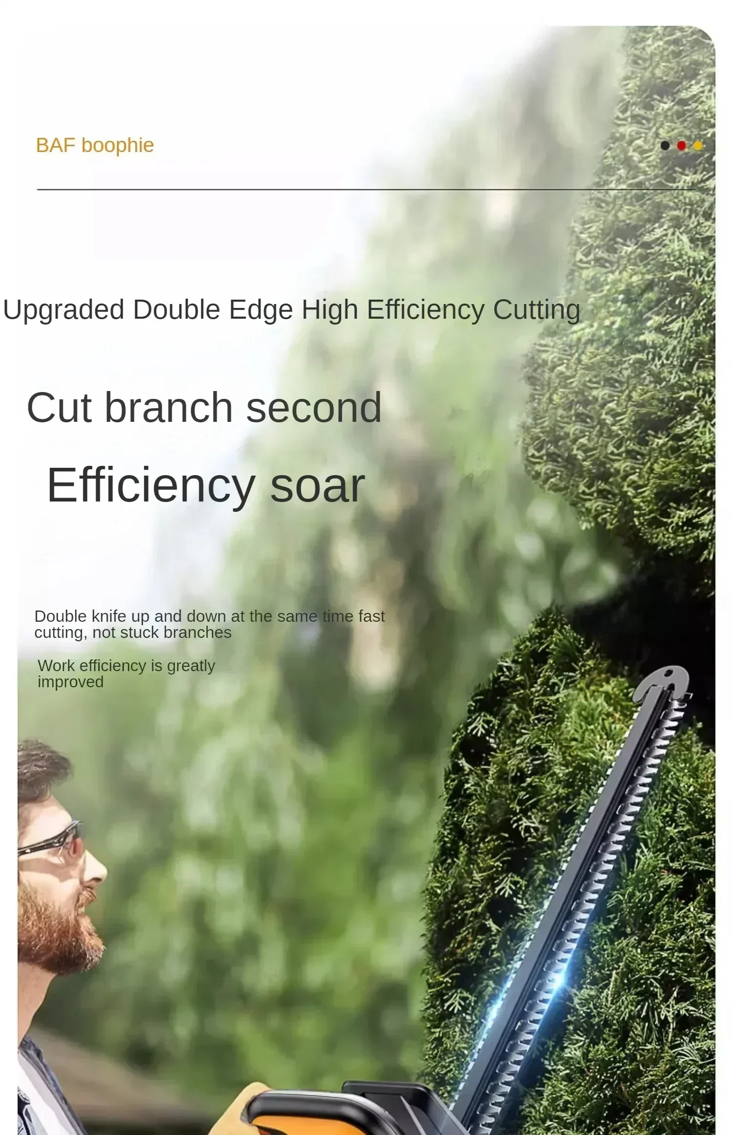 

110V/220V Cordless Hedge Trimmer with Multiple Functions for Tea, Tree and Garden Pruning C