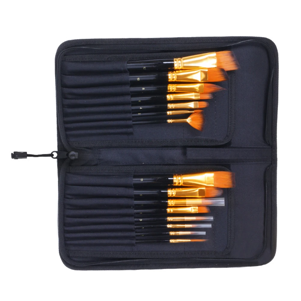 

1 set Oil Painting Brush Set Portable Watercolor Brushes Nylon Hair Art Drawing Tools For Painting Craft With Bag