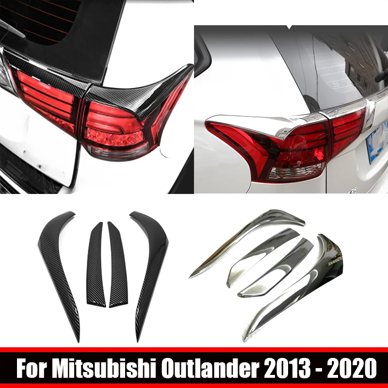 

For Mitsubishi Outlander 2016 -2021 ABS carbonfiber Taillight Streamer Trim Rear Tail Lamp Light Bezel Cover Hood Auto Parts