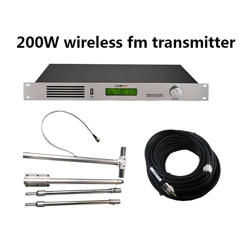 

CZE 200W Watts FM Transmitter Radio Broadcasting Antenna Kit for 87-108MHz Long Range For Radio Station Customized