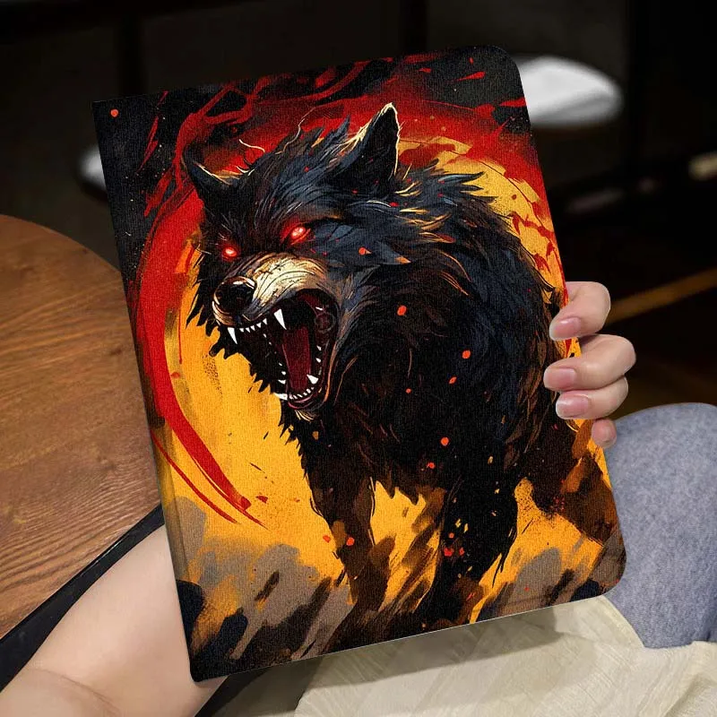 Red Moon Howling Wolf For Lenovo Xiaoxin Tab Pad K10 K11 Y700 P11 3rd GT Pro Plus Gen Tablet Case Gift Cover