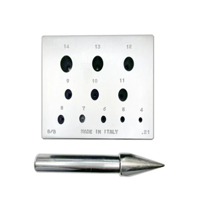 OMO 8/B Italy Oval Bezel Block 60 Ratio Faceted Stone Bezel Setting Tool Set With Punches for Jewelry Making LB