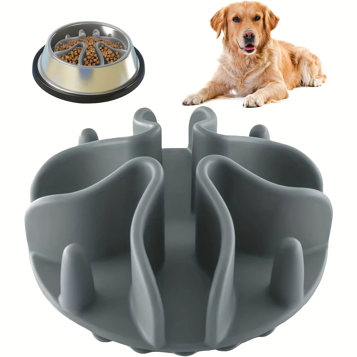 1Pc Soft Silicone Slow Feeder Puzzle Dog Bowl Insert-Stimulates Mind & Promotes Healthy Digestion Suitable for all sizes