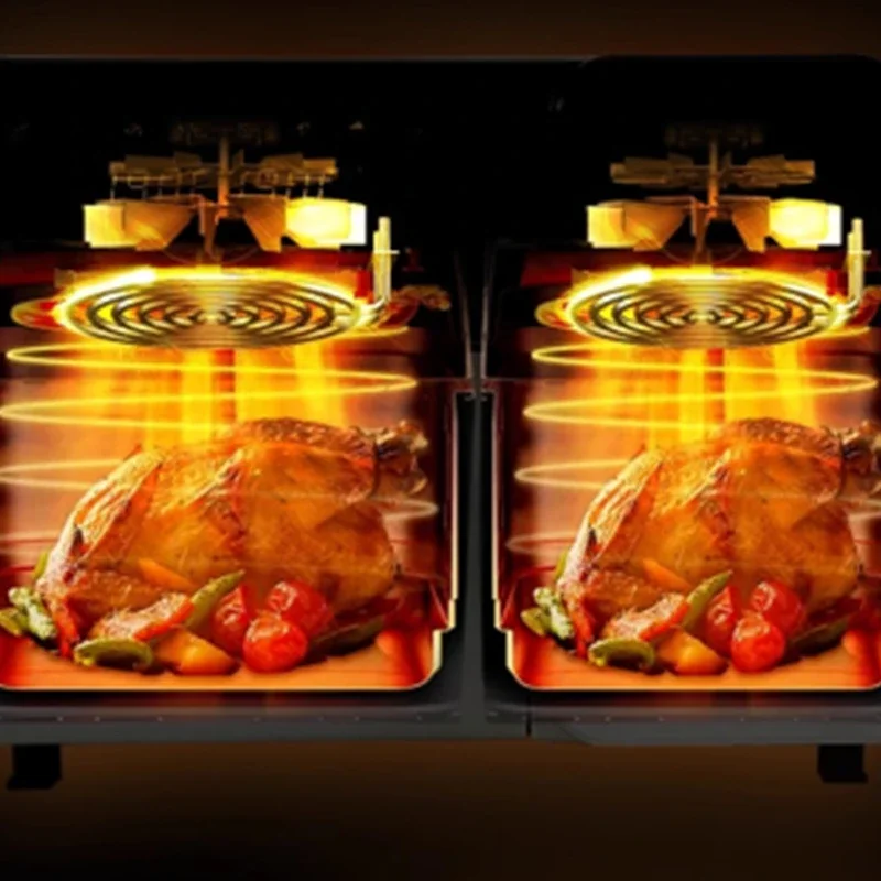 家電エアフライヤー二重倉庫大容量新しいホーム多機能自動オーブン統合電気フライヤー 9L