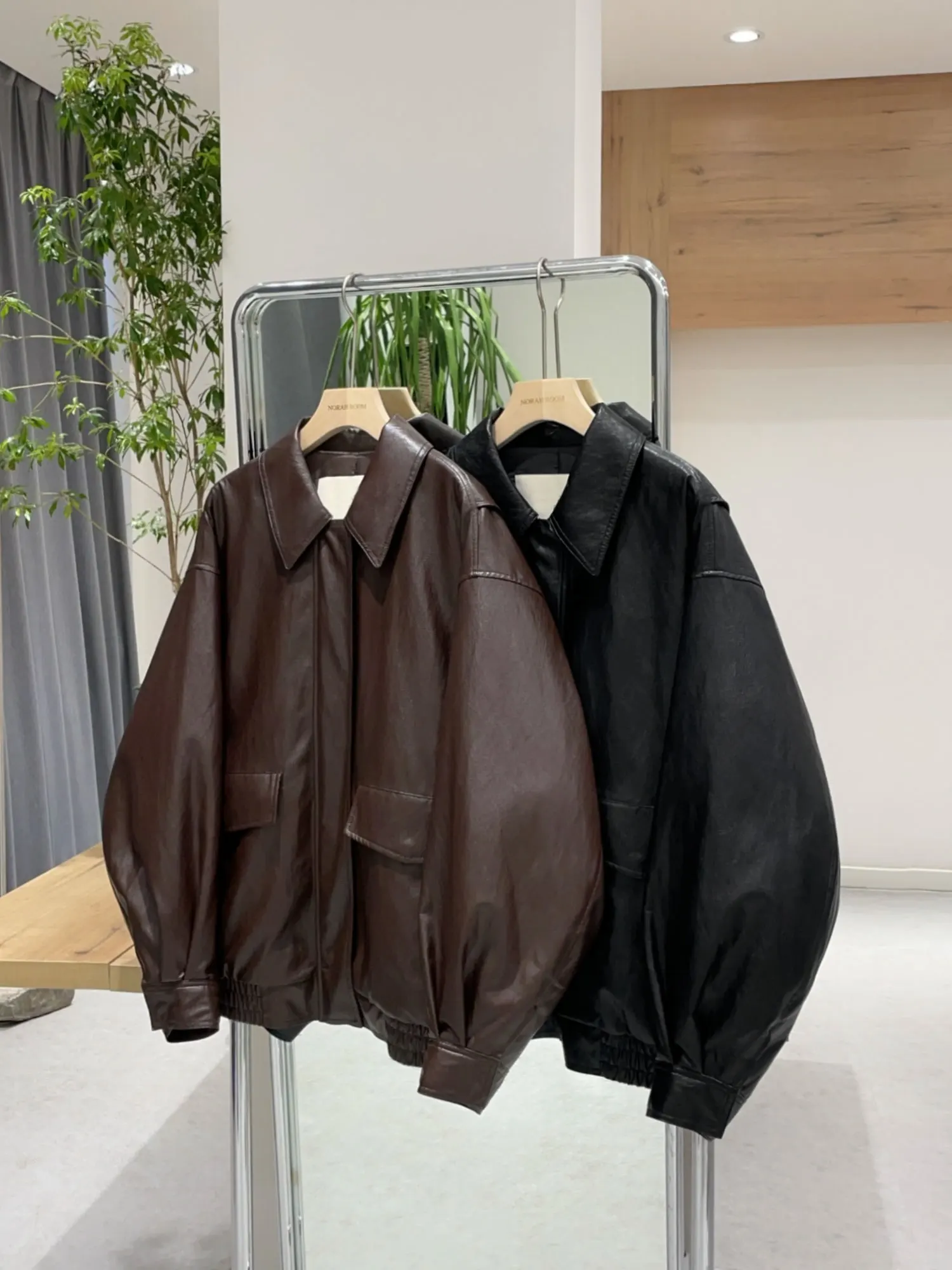 Noxiao La Authentic Brand Spring 2025 Cappotto in pelle foderata in cotone Jaet da donna per pendolari Sle caldo lungo con cerniera