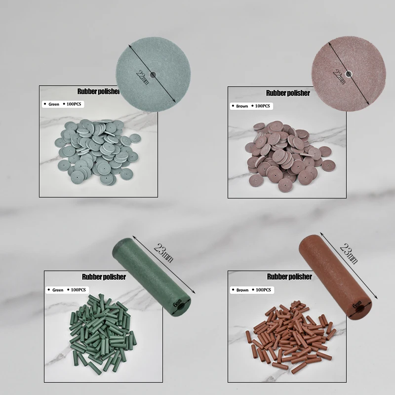 

100Pcs/box Dental Lab Polishing Wheels Burs Particles Assorted Silicone Rubber Polishers 4 Style Dentistry Tools