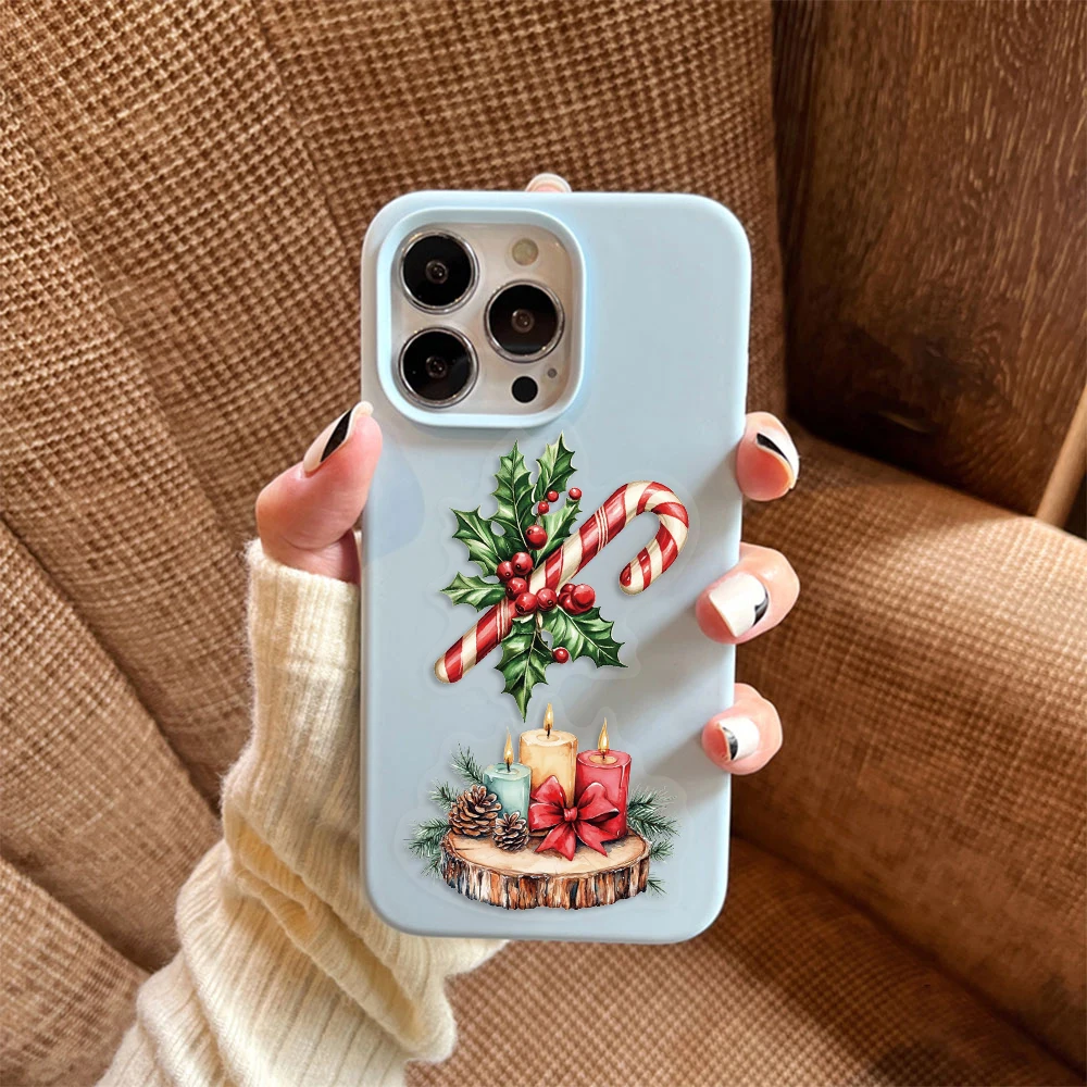 50PCS Retro Christmas Transparent Stickers Laptop Phone Cases Water Cups Helmet Stickers Waterproof Decals image 3