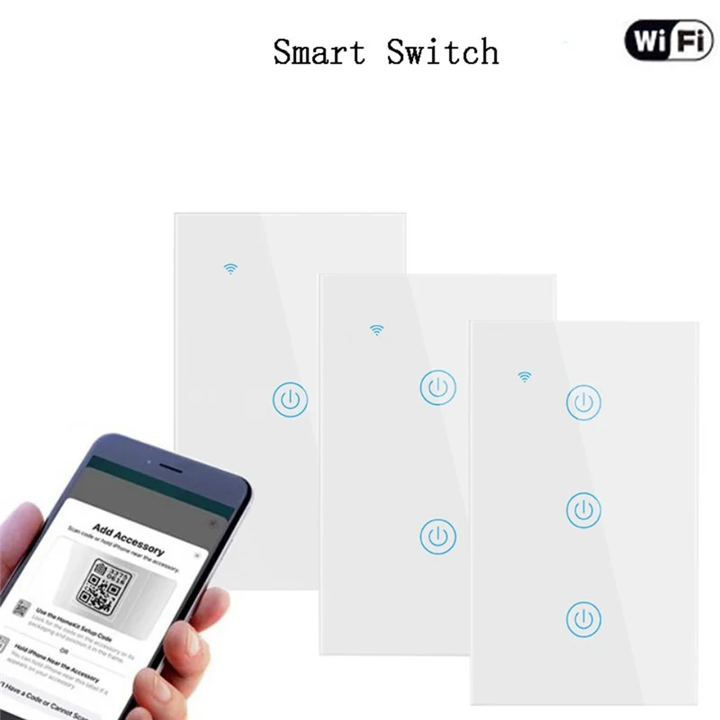 AA87 Matter WIFI Smart Switch US Touch Switch 4 Gang Smart Home Life Wall Switch Support Alexa Google Voice Smart APP