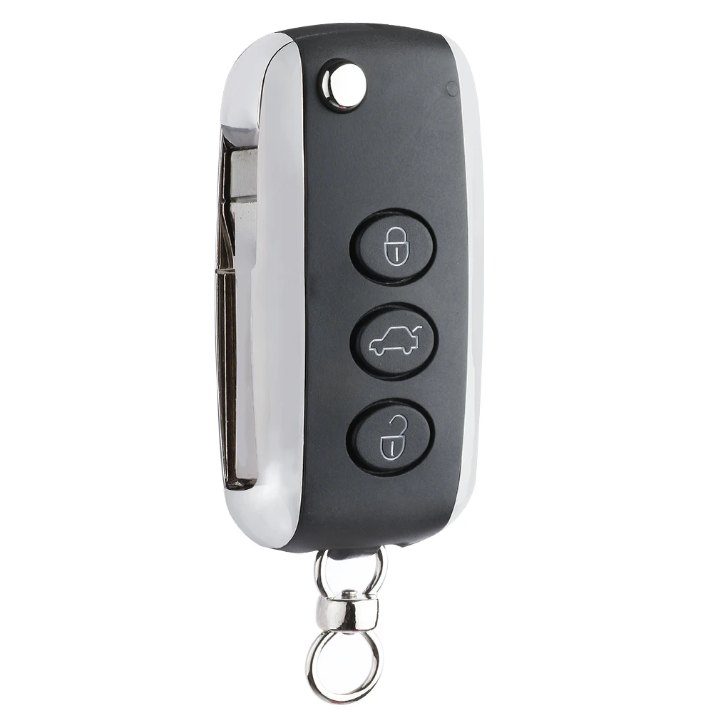 DIYKEY 3/4 Buttons Flip Remote Key Shell for Bentley Continental GT GTC Flying Spur Fob KR55WK45032 Folding Remote Car Key Case