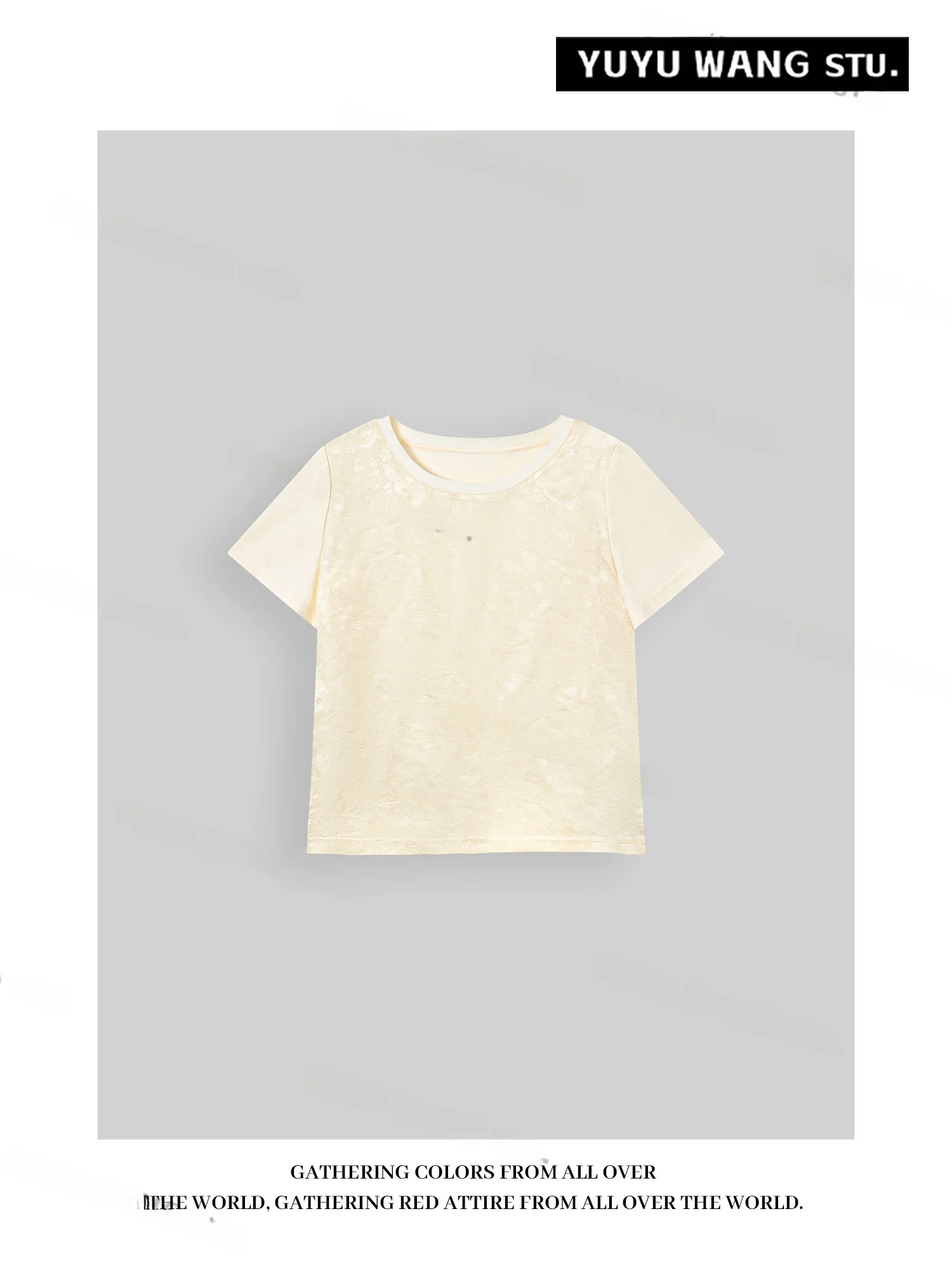 

Женская футболка YUYU WANG с цветочной вышивкой, из креповой ткани, мягкая на ощупь, с одним открытым плечом, круглым вырезом, коротким рукавом, летний топ