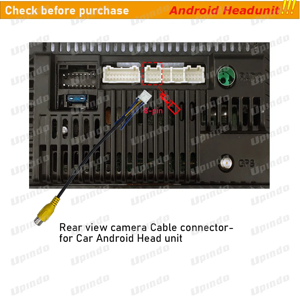 Car Install Aftermarket Android Radio Rear view camera Cable Connector Wiring Harness Socket Adapte