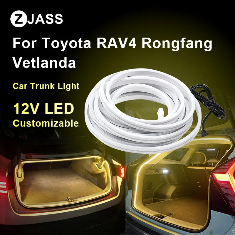 Flexible LED Strip Car Trunk Light For Toyota RAV4 Rongfang Vetlanda Modified Ambient Lighting Customizable Atmosphere Light ﻿