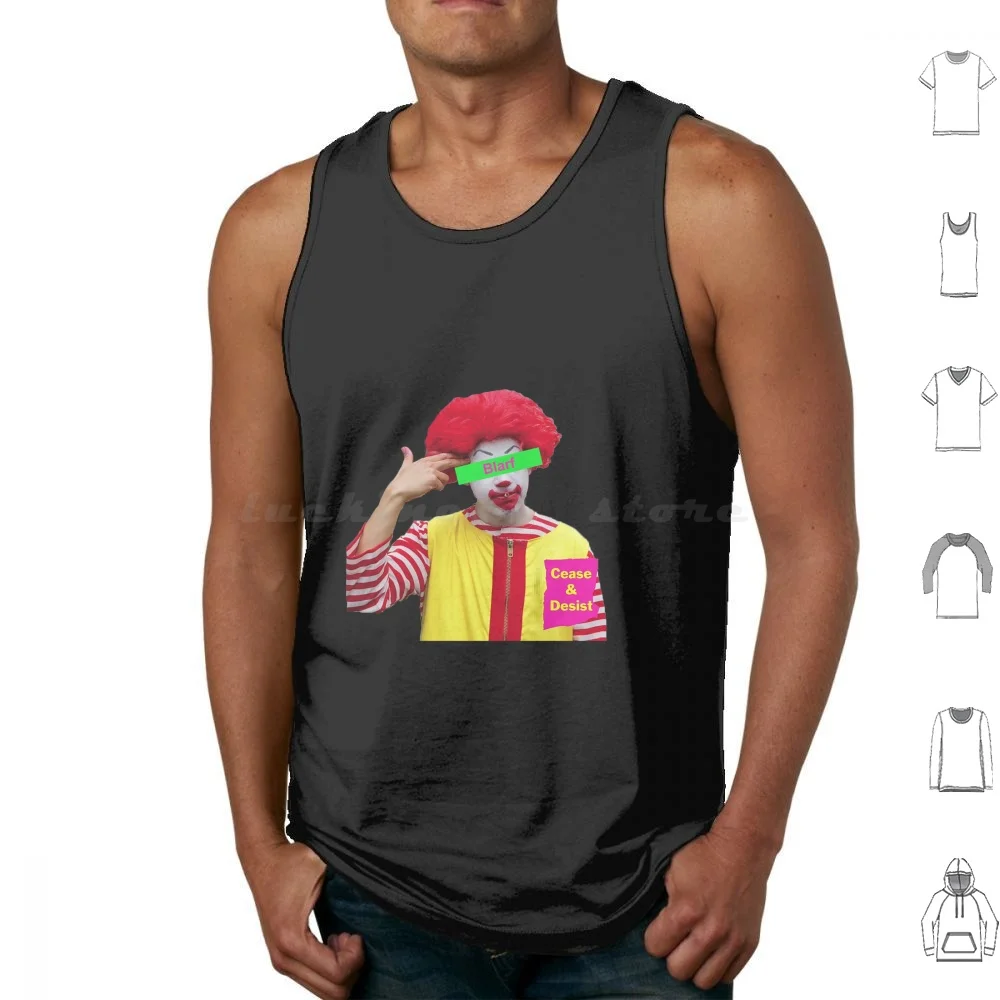 Blarf Tank Tops Print Cotton Eric Andre The Eric Andre Show Blarf Ronald Clown Adult Swim Cease Desist Album Spotify