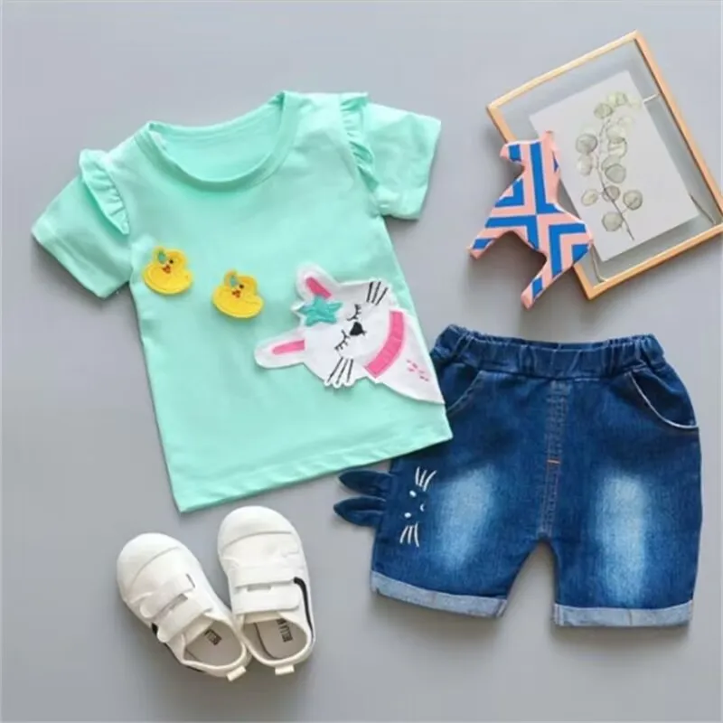 SUMMER NEW BABY WATERMELON SHORT SLEEVE TWO-PIECE 1-4 YEARS OLD LEISURE PRINTING DECORATION.