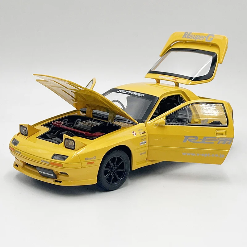 1:24 Diecast modello di auto giocattolo RX-7 Replica in miniatura tirare indietro con suono e luci per i regali