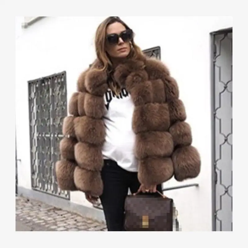 

Women's Fur Coat Long Sve Street Sle Synthetic Fur Jaet Winter Warmth Outerwear Ele Ladylike Quali Leather