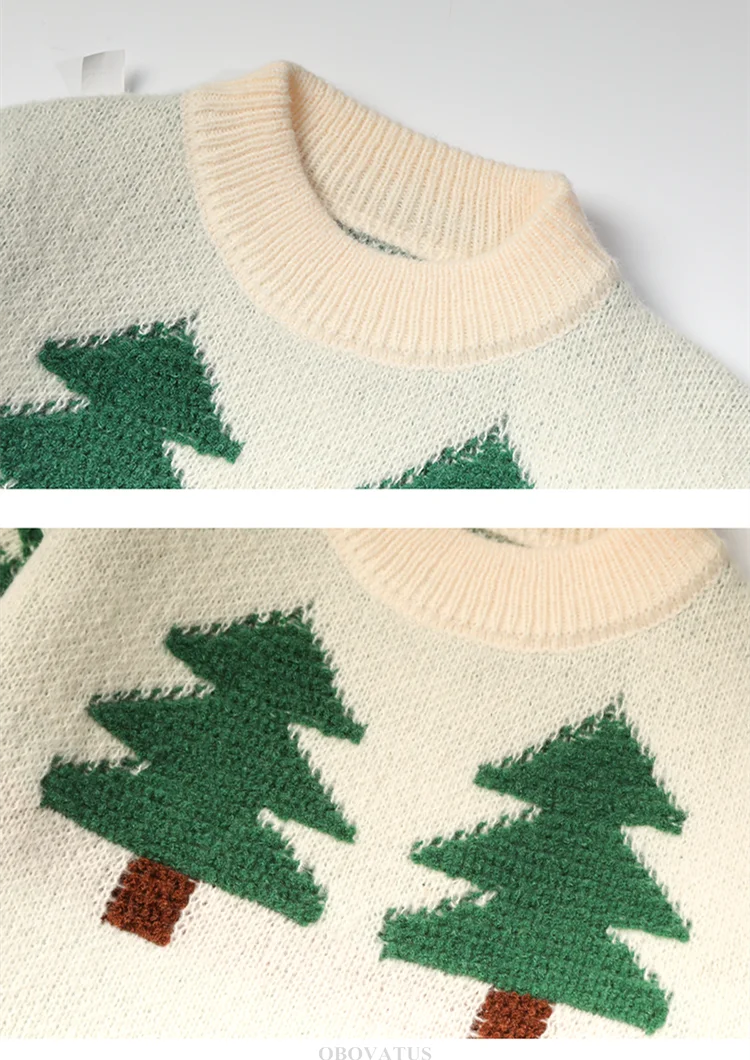 Strickpullover für Teenager mit Baum-Motiv für Mädchen, Neujahrs-Strickkleidung, hochwertige Weihnachts-Strickwaren für Kinder. – Detail 12