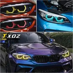 Refit Day Blue Angel Eyes For 2018-21 BMW 2 Series F23 F22 F87 M2 M240I 230i LCI Headlight CSL Yellow DRL Daytime Running Light