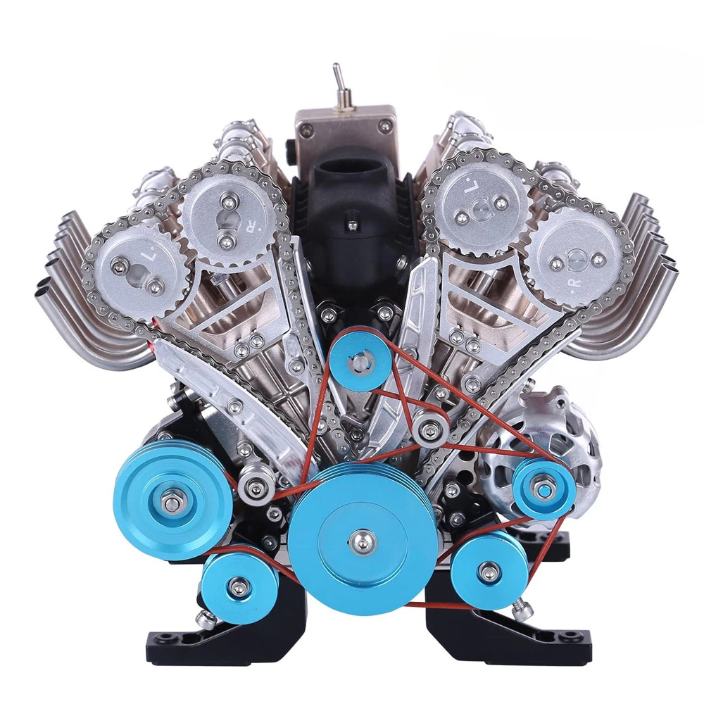 Full alloy V8 engine model metal mechanical art assembly toy