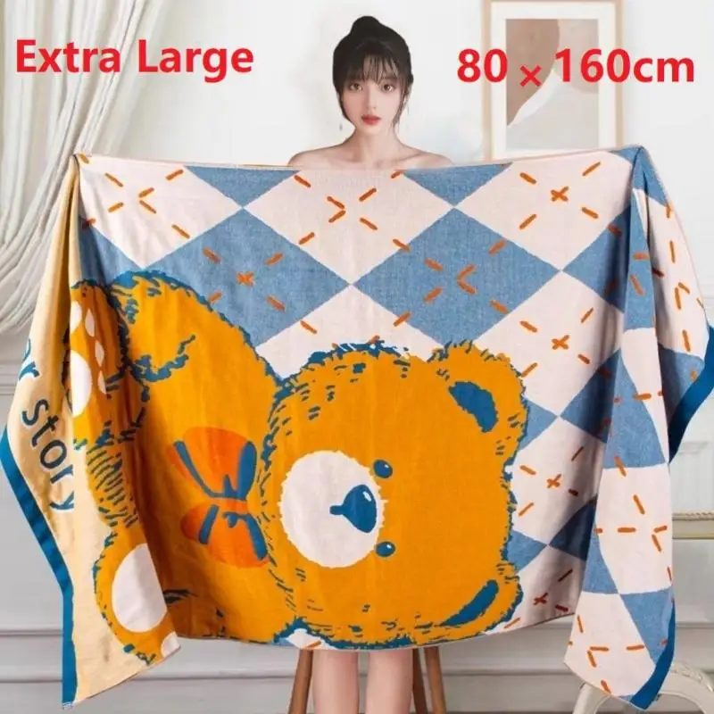 Large 80*160cm 4 Layer Gauze Bath Towel Thick Premium Fabric Super Water Absorption Home Shower
