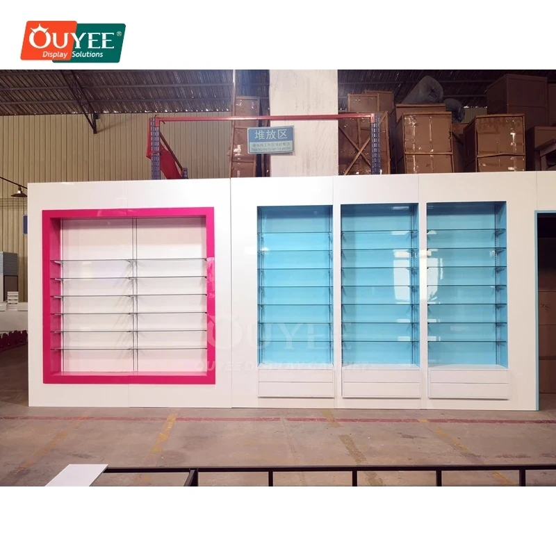 custom.Bespoke Franchise Pharmacy Store Solution Pharmacy Showroom Multi Tier Retail Shelving