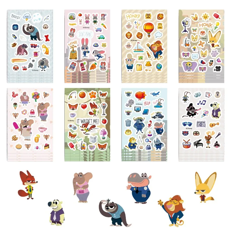 Disney Zootopia Judy Hopps Nick Wilde pegatina de perezoso creativo alto valor de Color diy impreso libro de contabilidad de mano equipaje pegatina impermeable