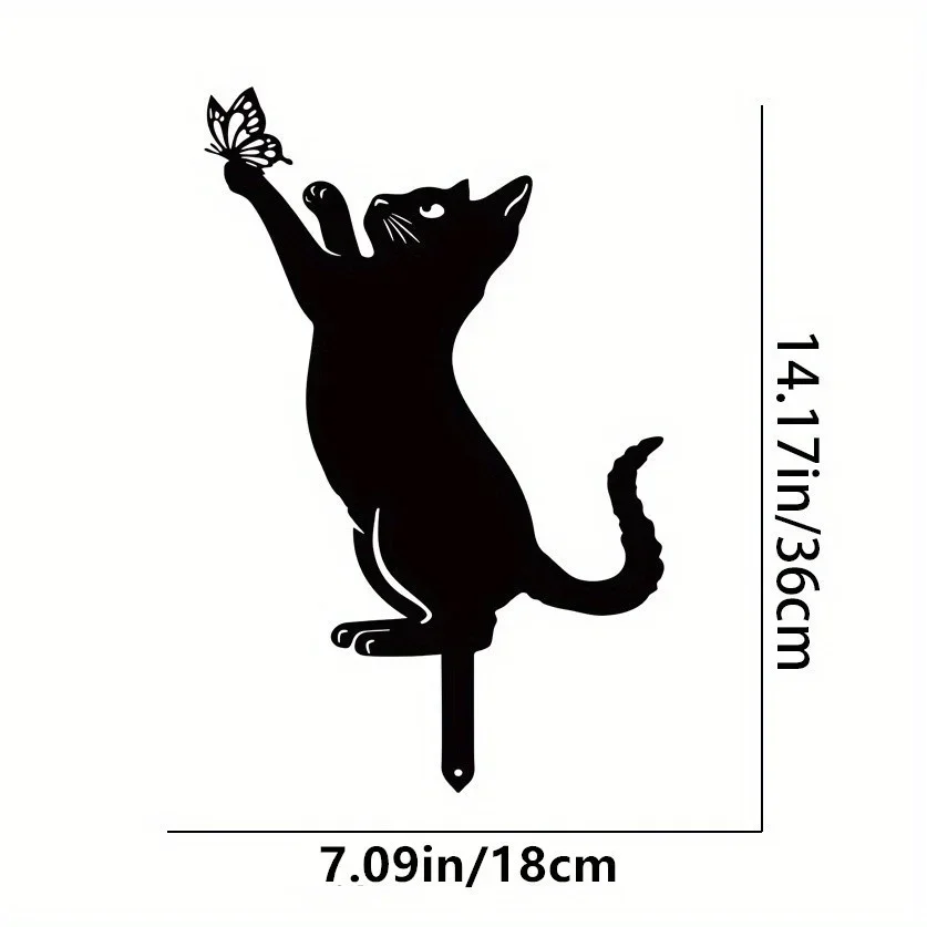 Charmante Kattenfamilie Tuinpalen-Decoratief Schattig Kattensilhouet, Ideaal Voor Tuin, Tuin En Gazon, Elegante Buitenbeelden