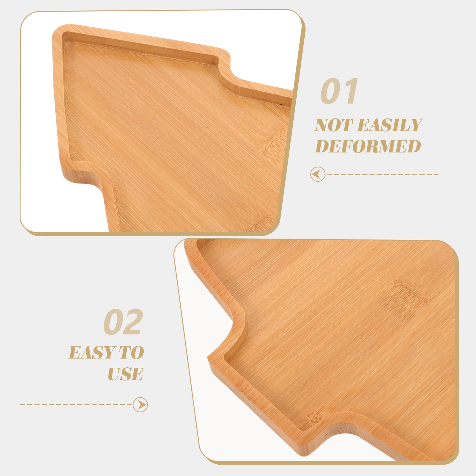 

Christmas Tree Shaped Wood Plate Snack Tray Xmas Party Food Plate Dessert Appetizer Tray for Home Restaurant Wedding