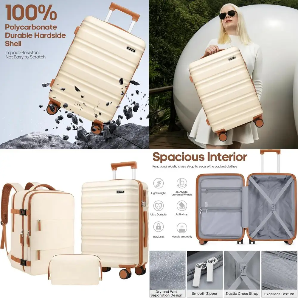 

20 Inch Expandable Hard Shell Carry-On Suitcase with Spinner Wheels, TSA Lock, Fully Lined Interior, Airline Approved