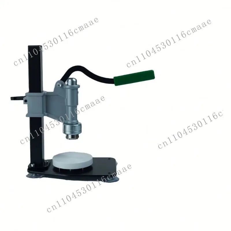 Manual capping press for perfume sprayer vials and aluminium plastic caps with sealing capability