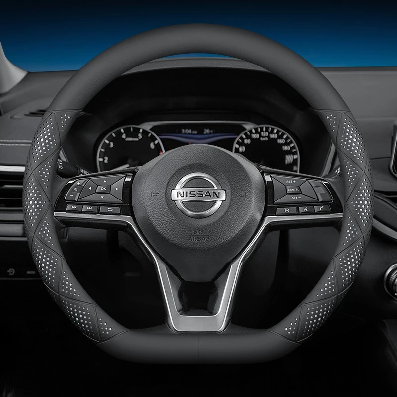 38cmSport Car Steering Wheel Cover Soft Grip For Nissan X‑Trail Pathfinder Patrol Altima Sentra Qashqai Ariya Sporty Anti‑Slip
