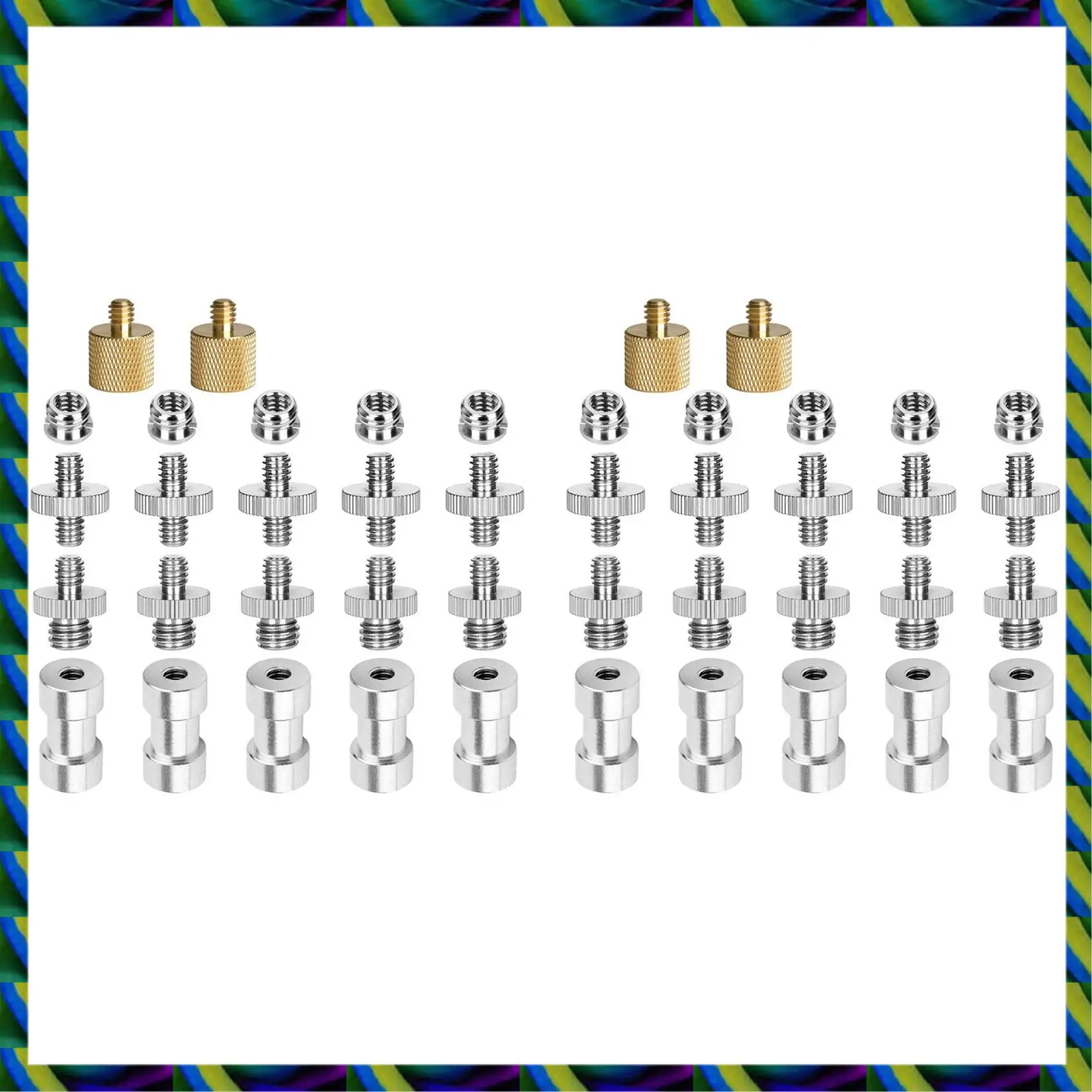 اليومية 44 حزمة كاميرا المسمار محول 1/4 إلى 1/4 المسمار 1/4 إلى 3/8 ترايبود المسمار محول محول برغي نحاسي محول حنفية المسمار
