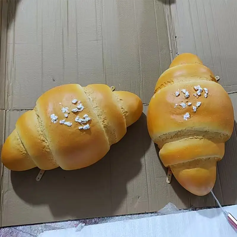 Simulation bread door head model, croissant large sculpture three-dimensional wall-mounted luminous light box