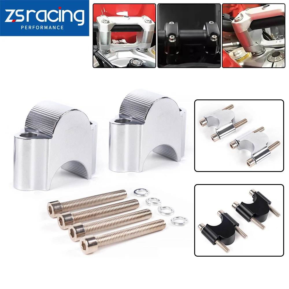 

28mm 1 1/8" One Pair Motorcycle Handlebar Riser Bar Mount Handle Clamp Universal For YAMAHA & Suzuki BAG101