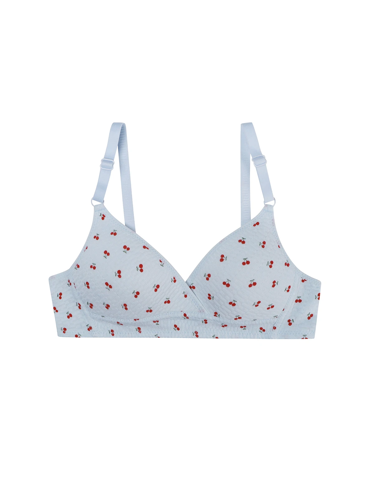 MOYISU Desire Korean Version of Sweet Cherry Print Breathable Triangle Cup Underwear Women\'s Thin Comfortable Anti-sag Small Bra