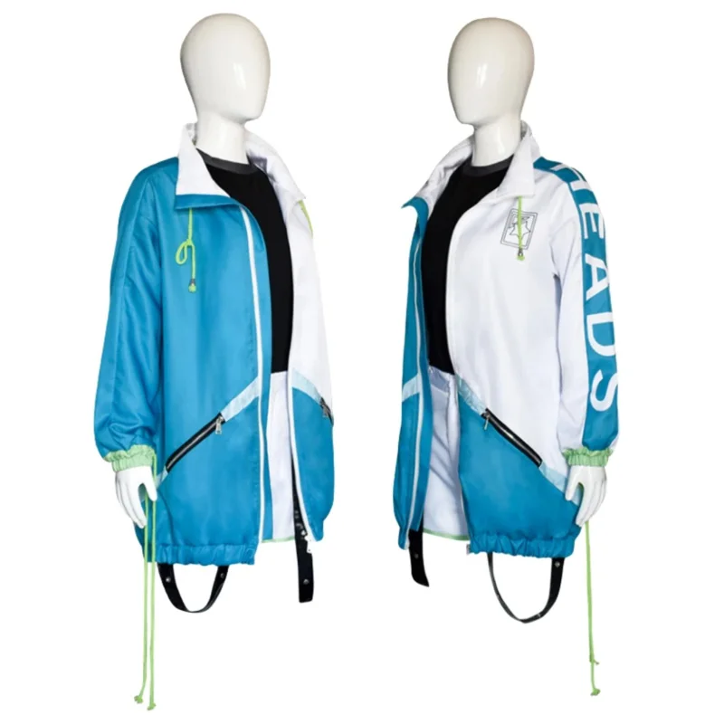 مشروع Sekai المرحلة الملونة! Shiraishi زي تنكري الفذ حية سيئة فرقة سترة المرأة بدلة كاملة ملابس الهالوين شعر مستعار